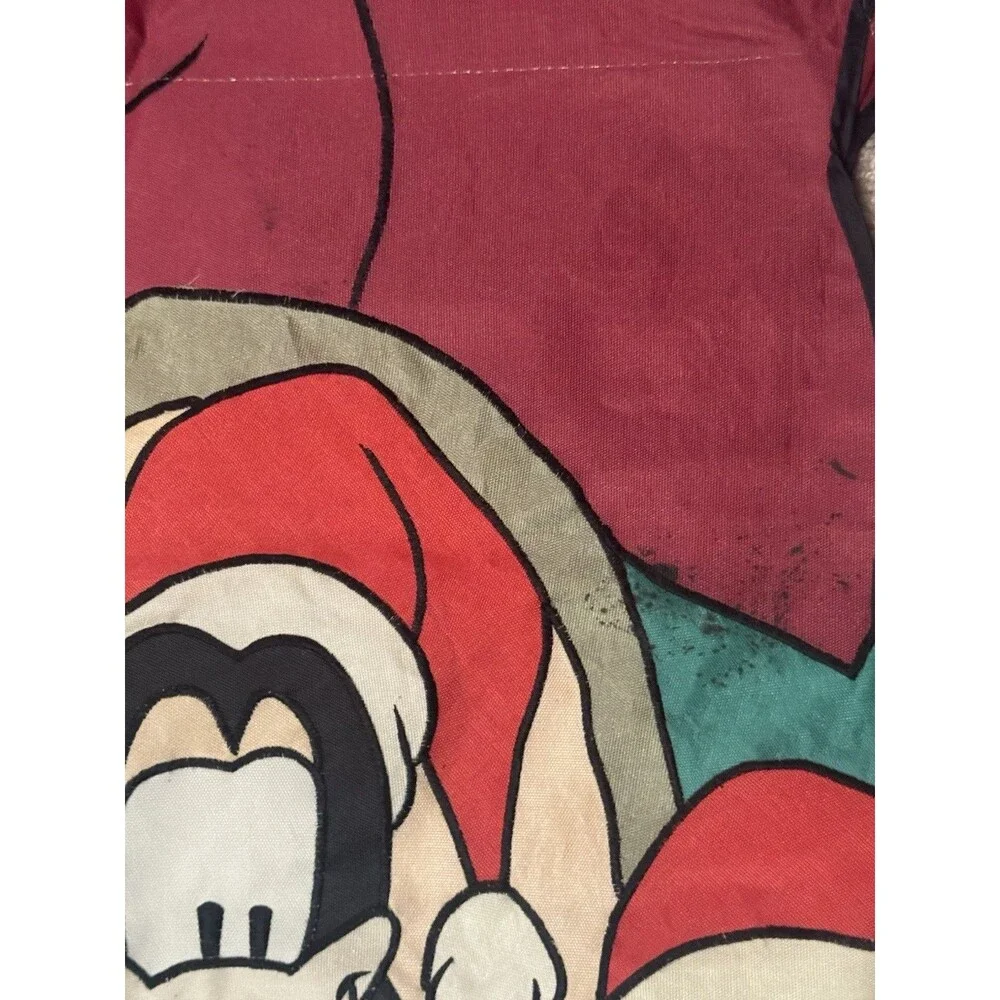 DISNEY Character Holidays Lot Of 2 Flags Christmas & Valentines LARGE YARD FLAG